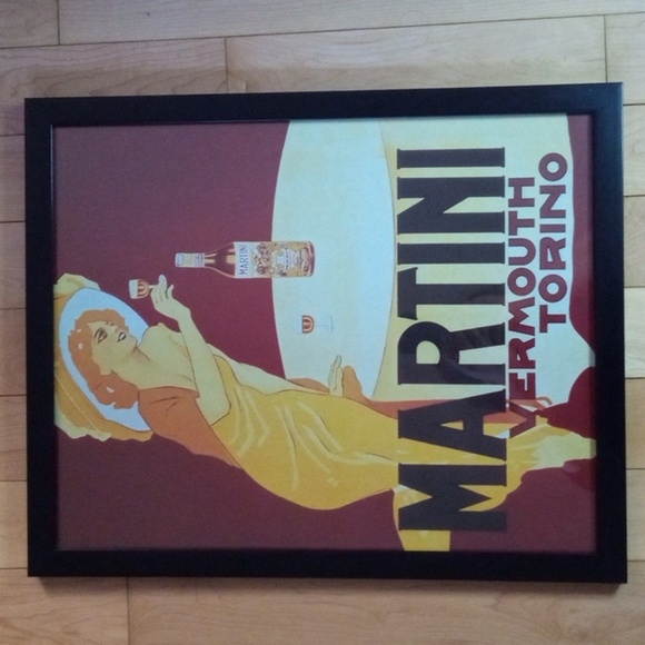 Framed Vintage Martini Vermouth advertising poster - Picture 2 of 5